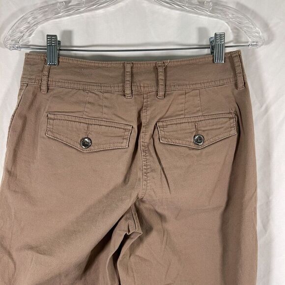 Chico's Shorts Women's 4 Tan Pockets Mid Rise Cotton Blend Button Zip - Picture 8 of 9